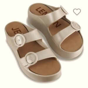 NWT Lemon Jelly double strap Platform sandals,warm grey(beige),EU 40
